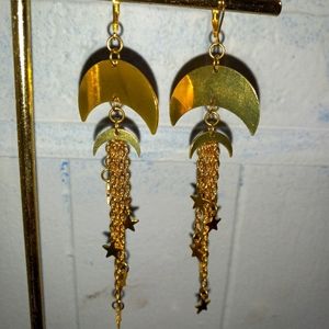 Crecent moon drop earrings